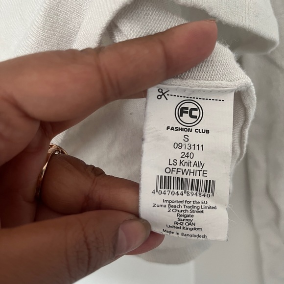 White long sleeve button-down sweater - Picture 6 of 6